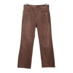 Anthro Pilcro The Yaya Mid Rise Corduroy Crop‎ Flare Jeans Size 27 Brown Western
